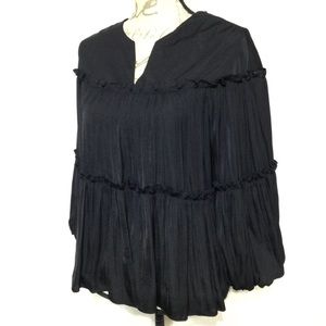 GIANNI BINI PLEATED RUFFLE TOP MED